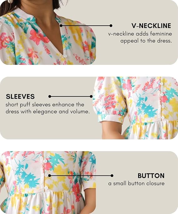 Summer Dress for Women | Short One Piece A-Line Midi Dress