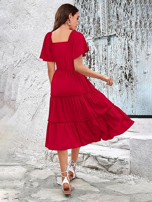 Tivoli Dress for Women | Fit & Flare Anarkali Midi Rayon One-Piece Dress | Stylish Women’s Dress