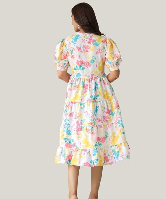 Summer Dress for Women | Short One Piece A-Line Midi Dress