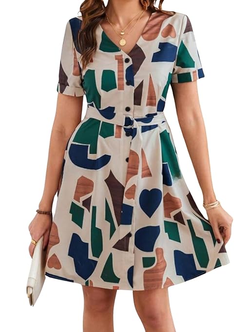 Lunara Fashion Summer Dress for Women | Short A-Line Midi Dress | Lightweight Casual & Vacation Wear