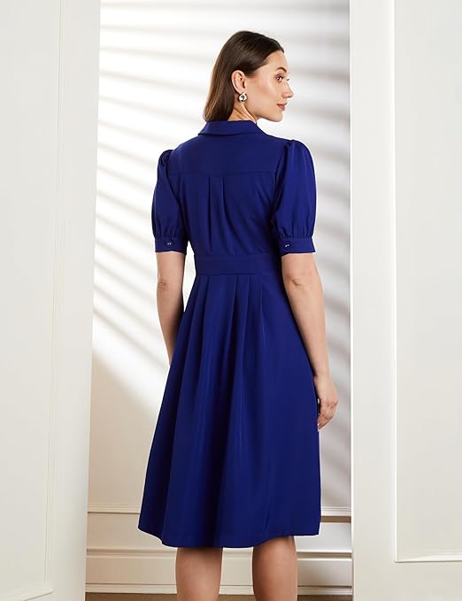 Sapphire Premium Women's 'Desk-to-Dinner' Fit & Flare Wrap Midi Dress
